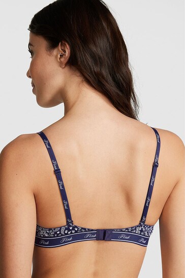 Victoria's Secret PINK Blue Bandana Push Up Bra