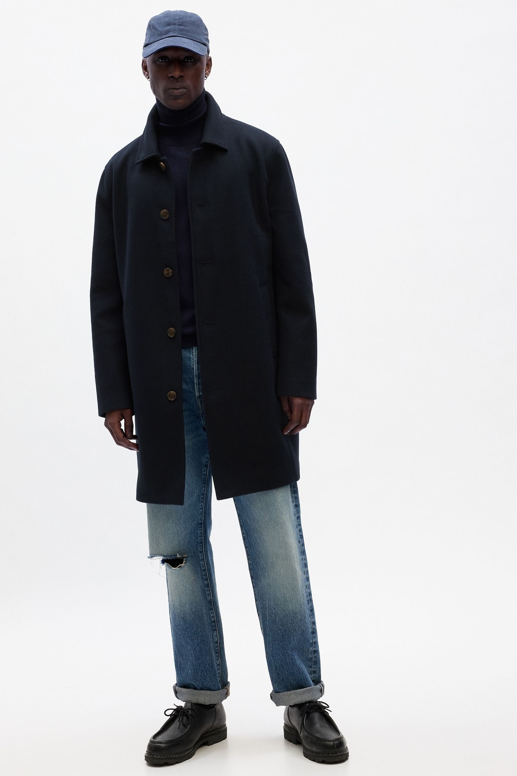 Buy Gap Blue Relaxed Longline Topcoat from the Next UK online shop
