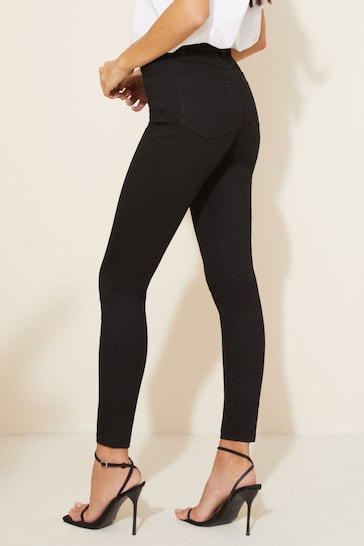 Friends Like These Black Elasticated Waist Ankle Length Jeggings