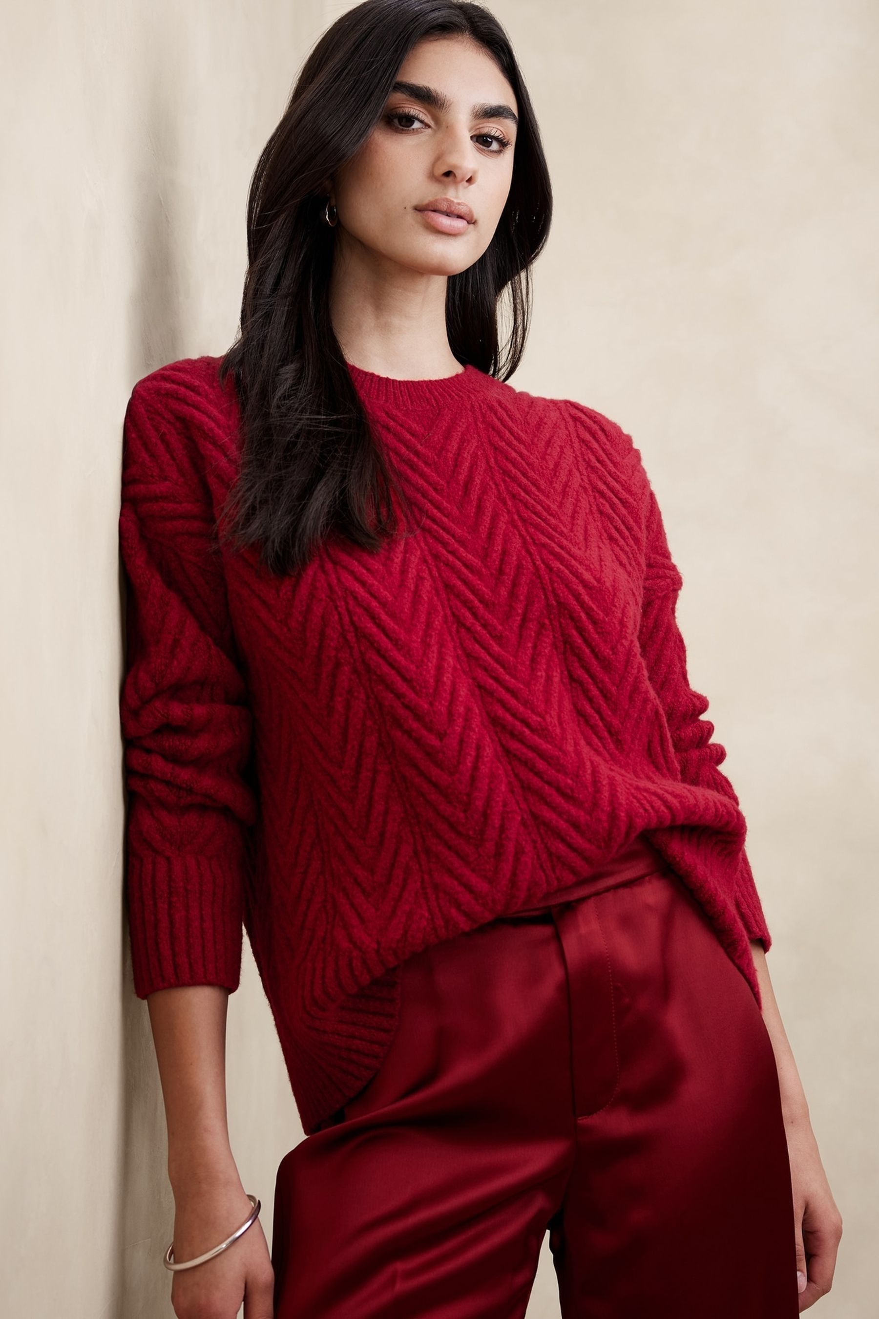 Buy Banana Republic Red Nadia Cable Jumper from the Next UK online