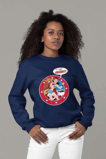 Wonder Woman Christmas No Time For Naughty Women's Sweatshirt