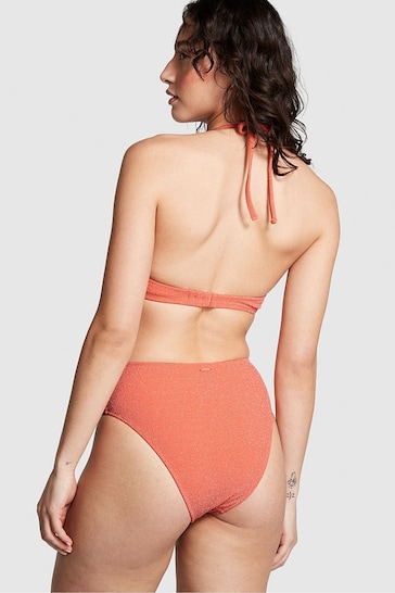 Victoria's Secret PINK Deep Coral Orange High Waisted Bikini Bottom