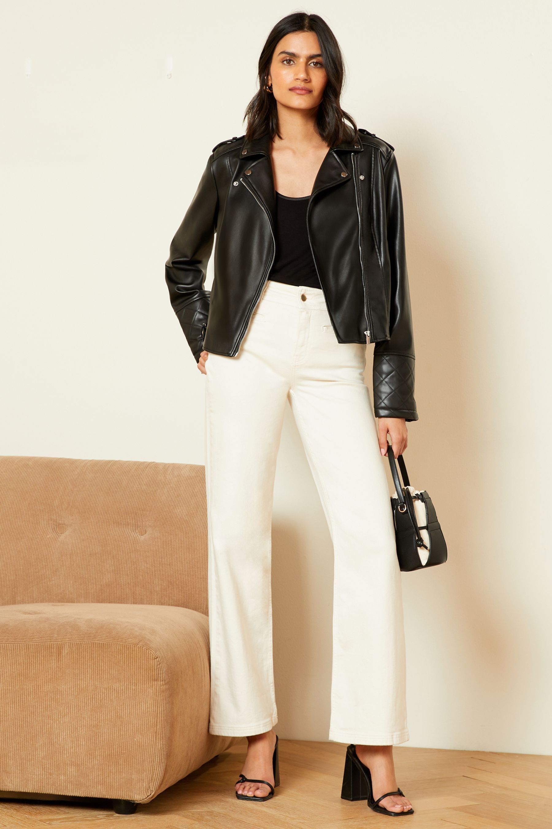 Bke faux leather jacket top