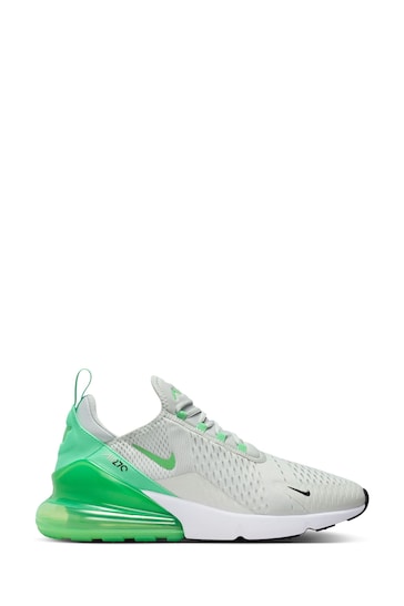 Nike White/Green Air Max 270 Trainers
