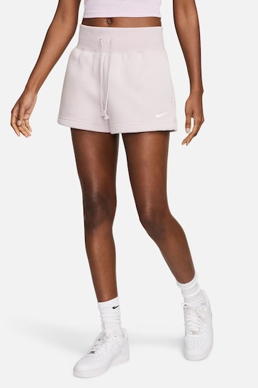Nike Pale Pink Phoenix Fleece High Waisted Shorts