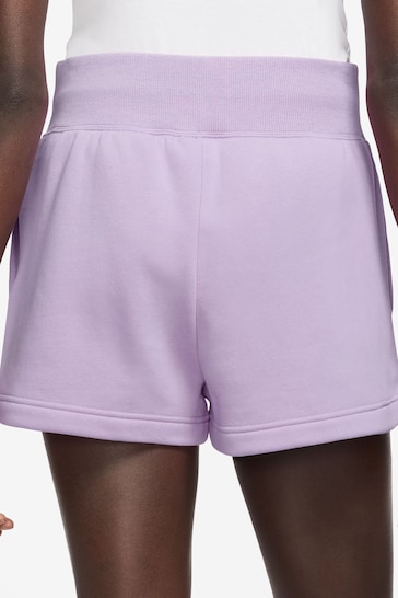 Nike Lilac Purple Phoenix Fleece High Waisted Shorts