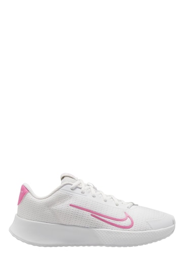 Nike White/Pink Court Vapor Lite 2 Hard Court Tennis Shoes
