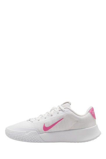 Nike White/Pink Court Vapor Lite 2 Hard Court Tennis Shoes