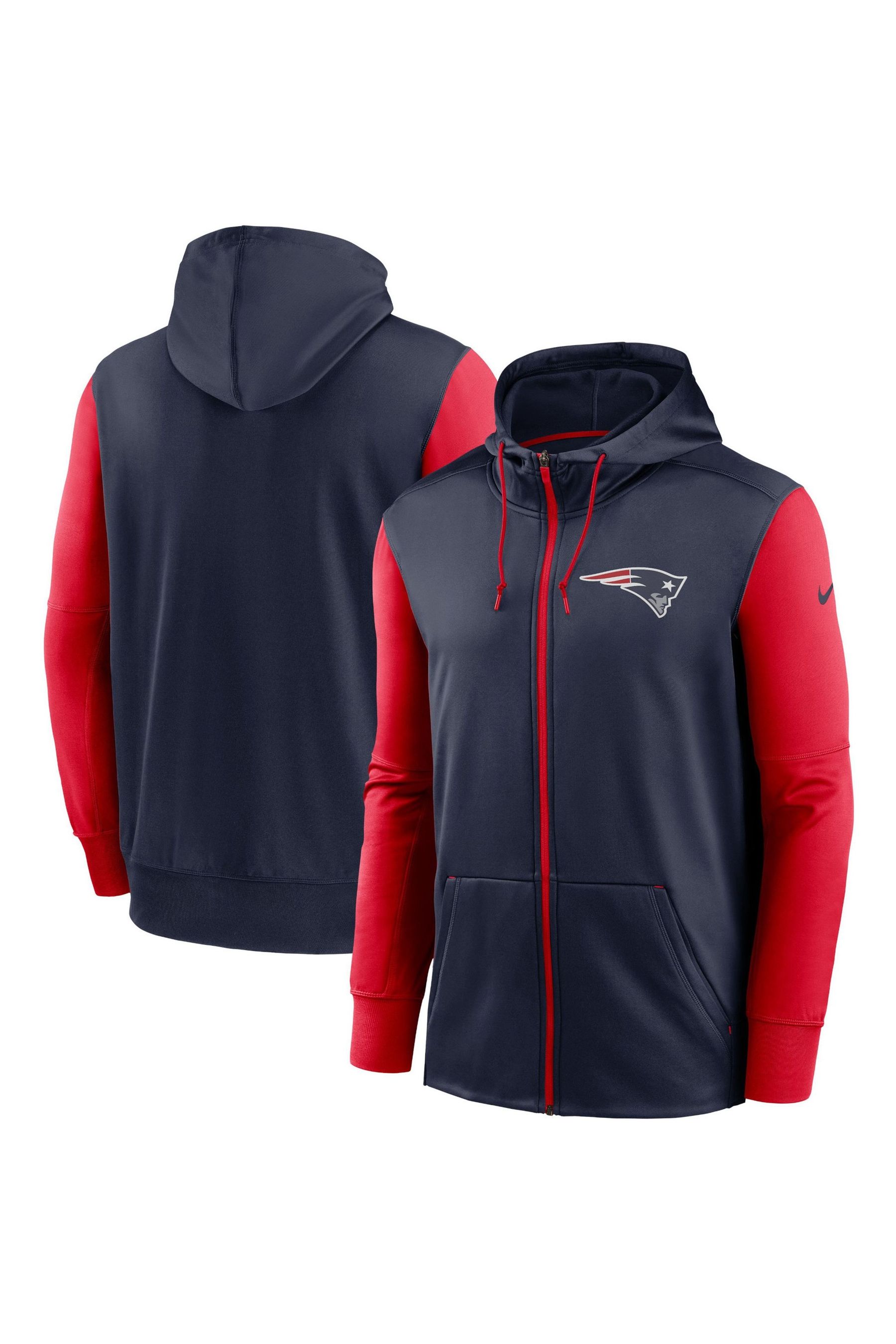 Buy Fanatics Blue New England Patriots Therma Full Zip Hoodie from