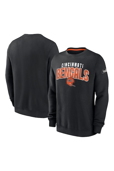 Fanatics Cincinnati Bengals Rewind Club Crew Fleece Black Sweatshirt