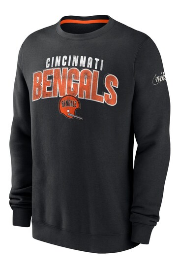 Fanatics Cincinnati Bengals Rewind Club Crew Fleece Black Sweatshirt