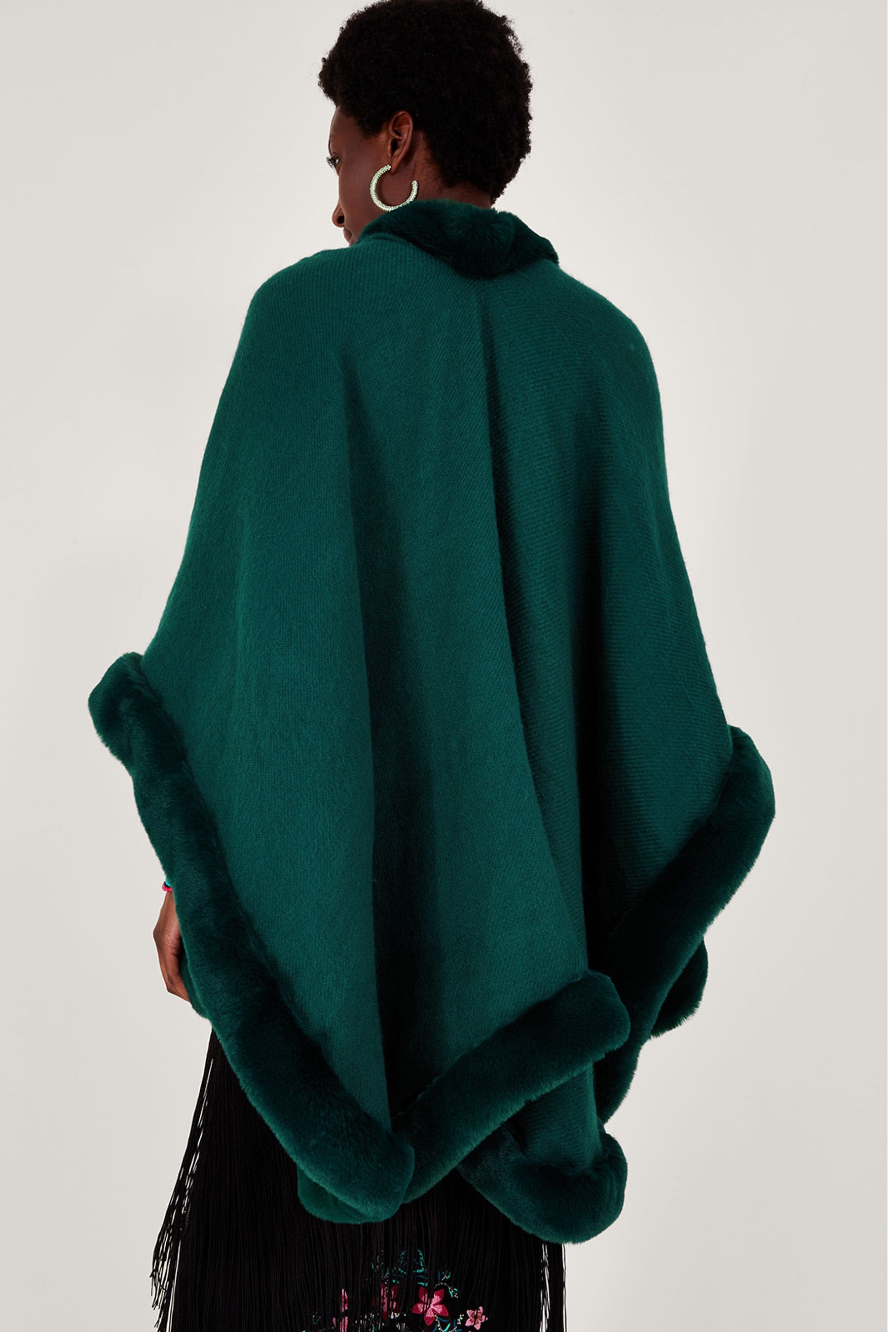 Green faux sales fur wrap