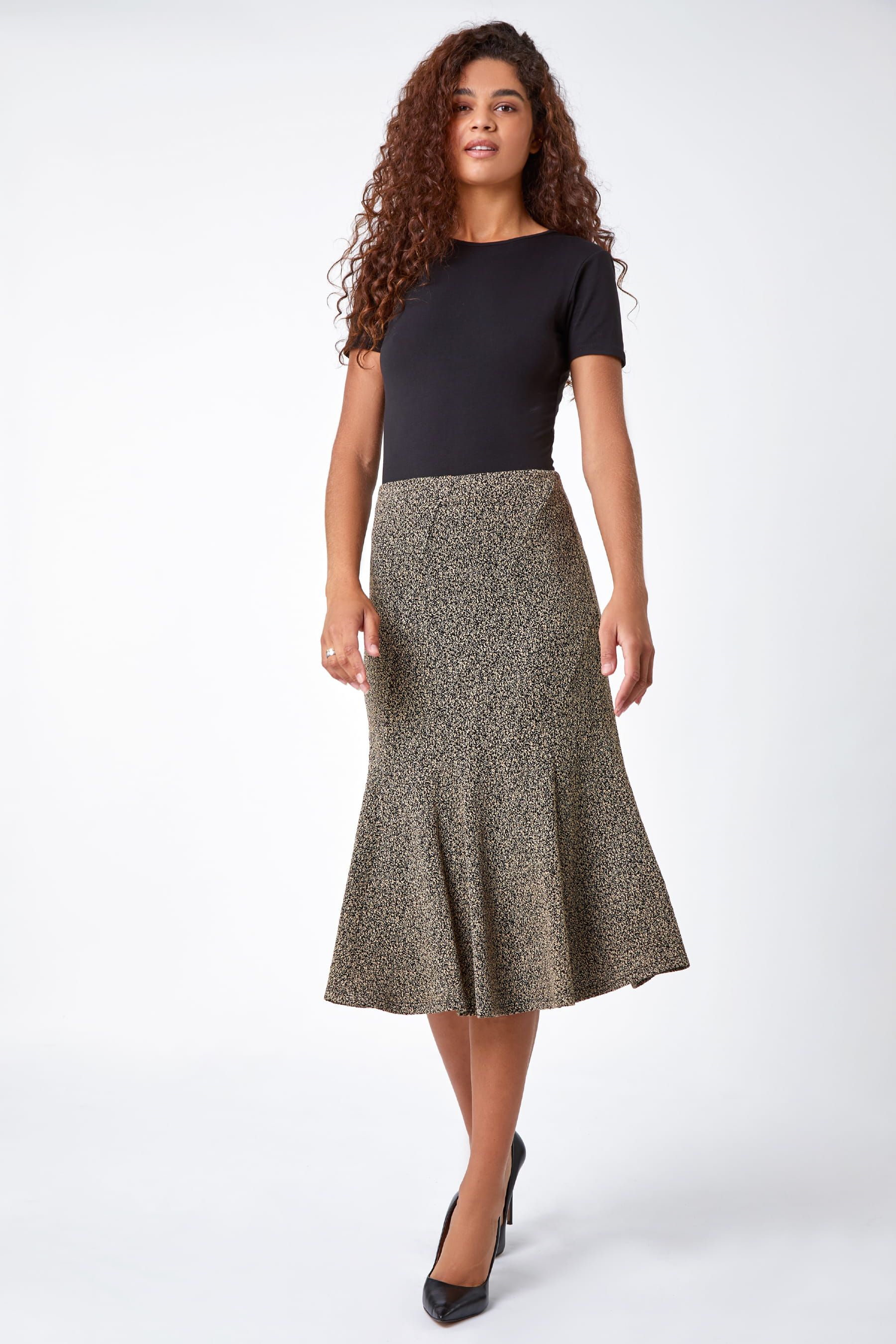 Flared top midi skirt