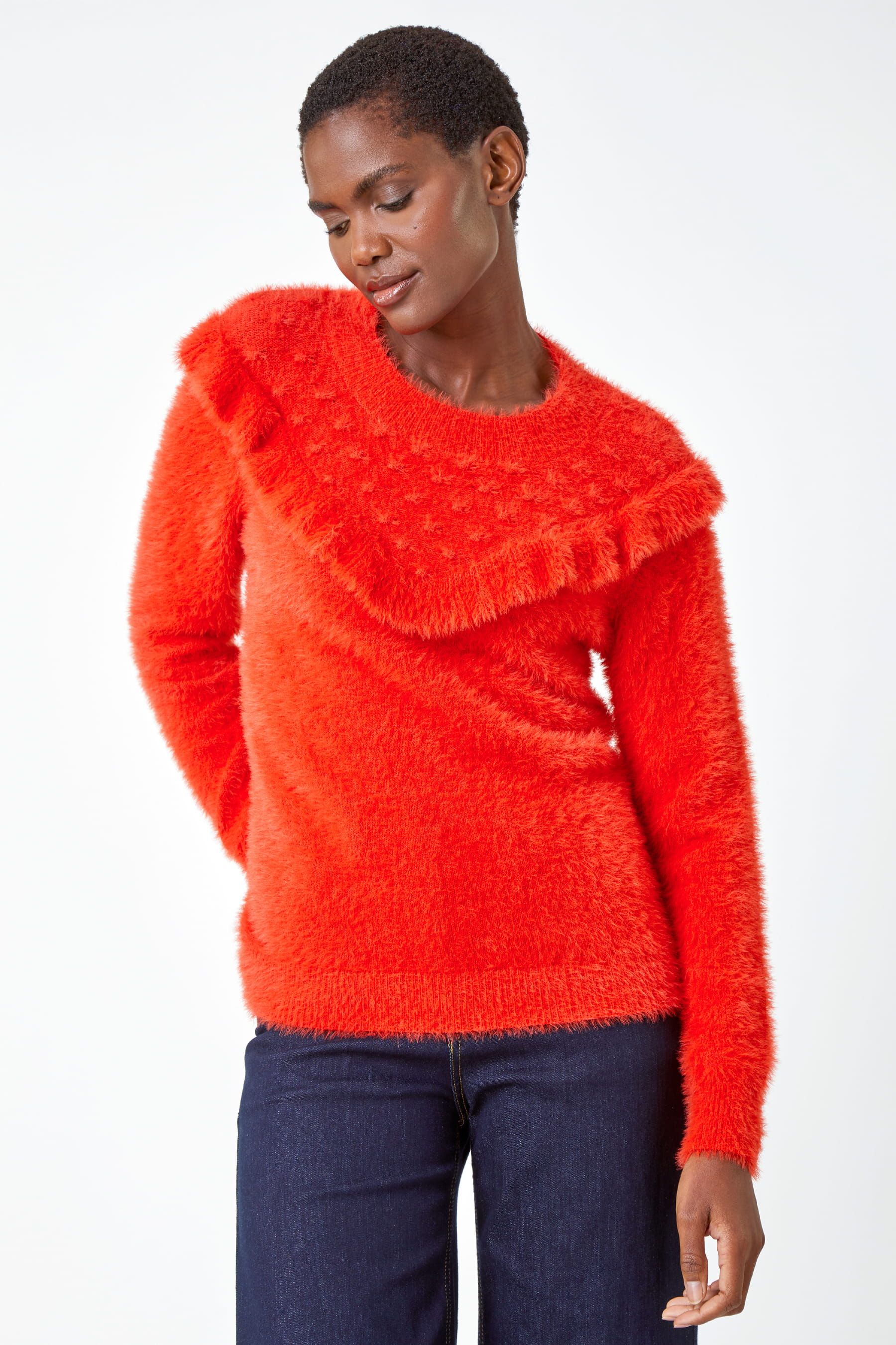 Orange new arrivals fluffy jumper