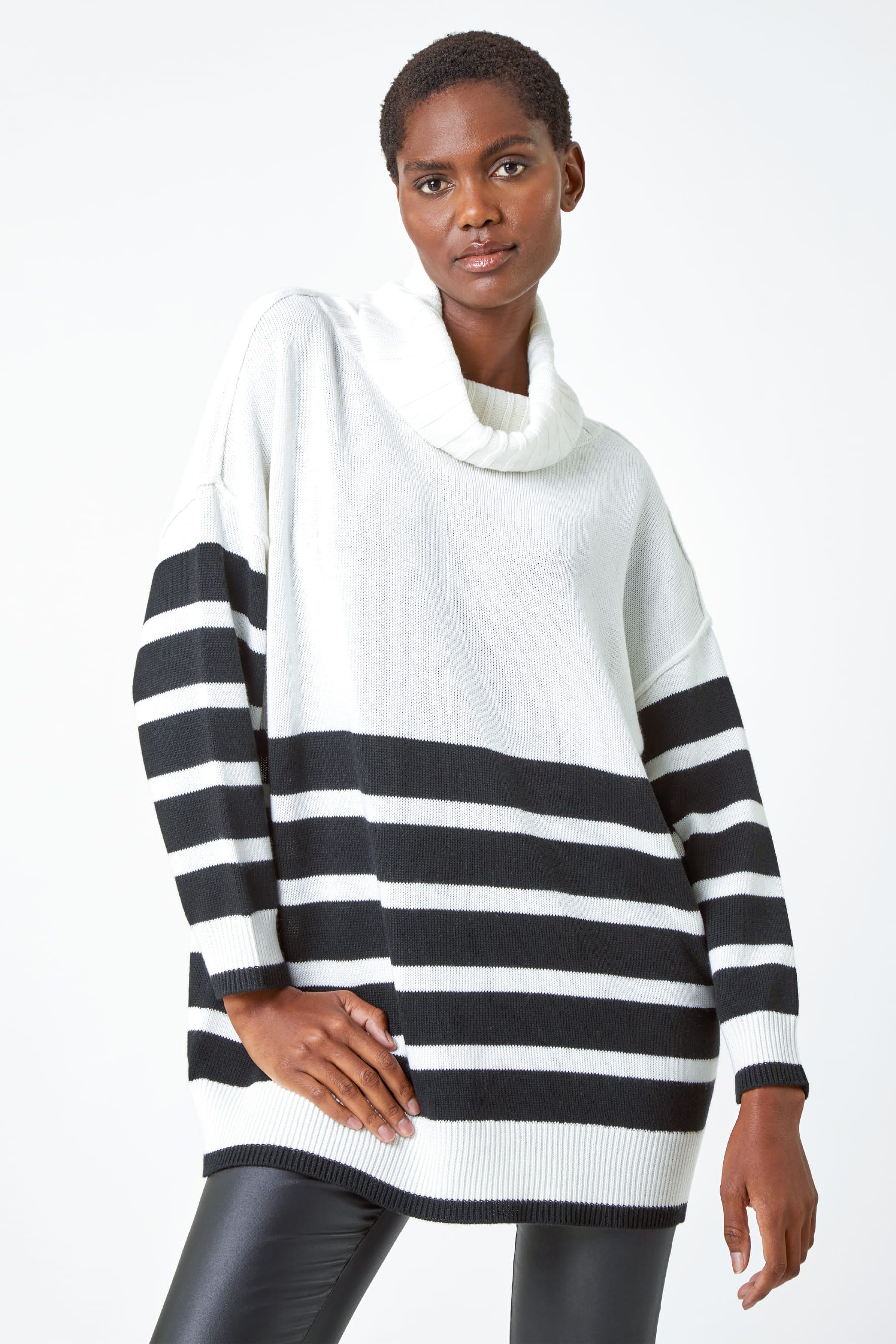 Cowl neck 2025 sweater white