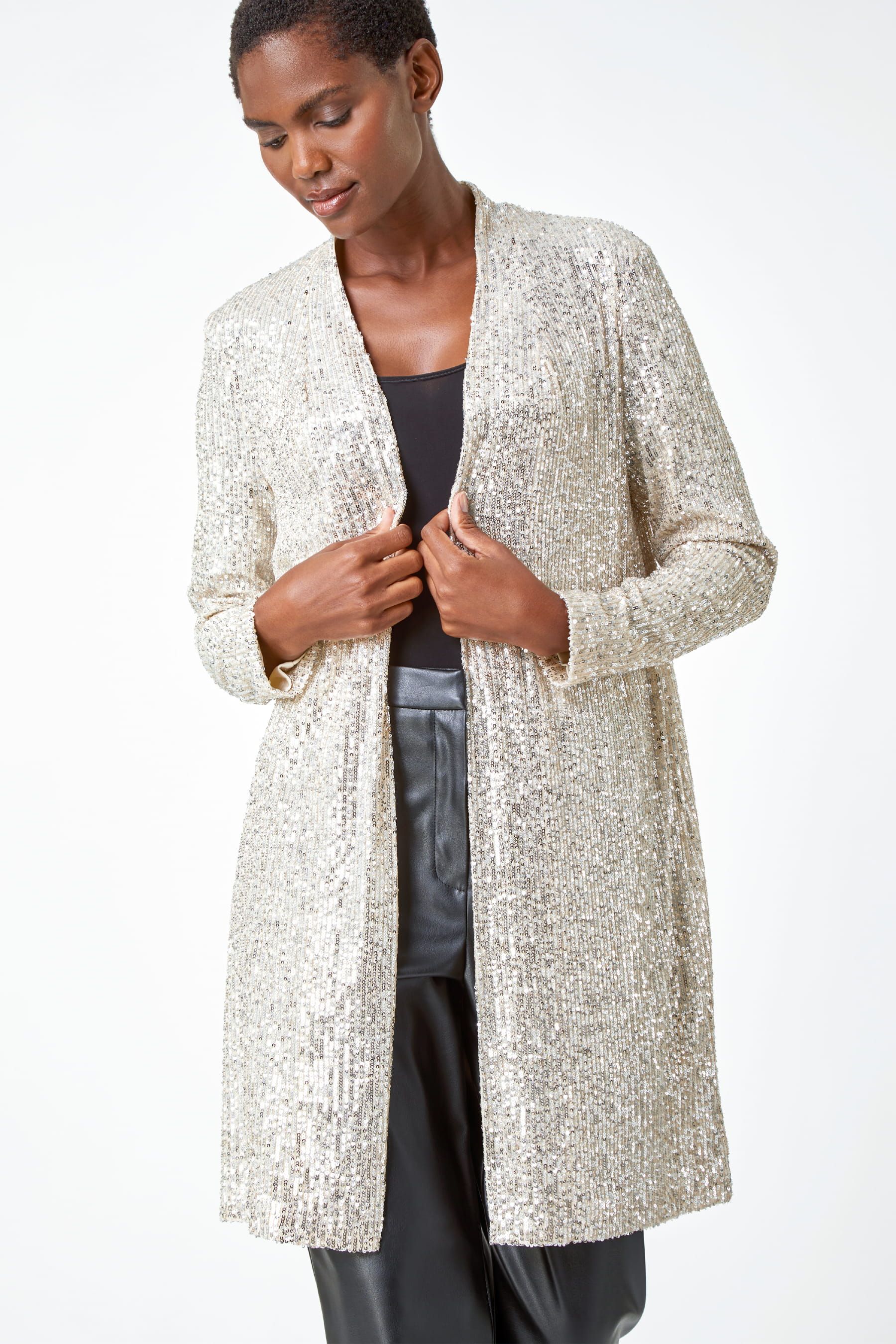 Longline sequin jacket hotsell