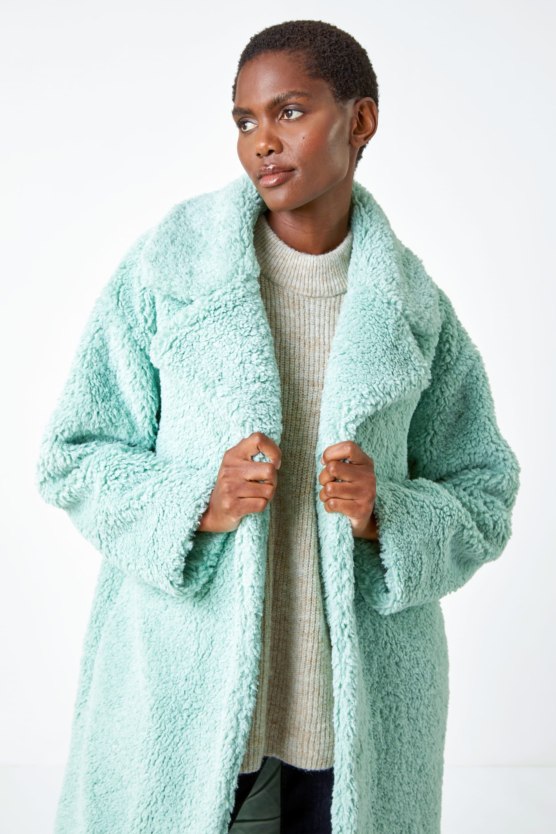 Green outlet borg coat