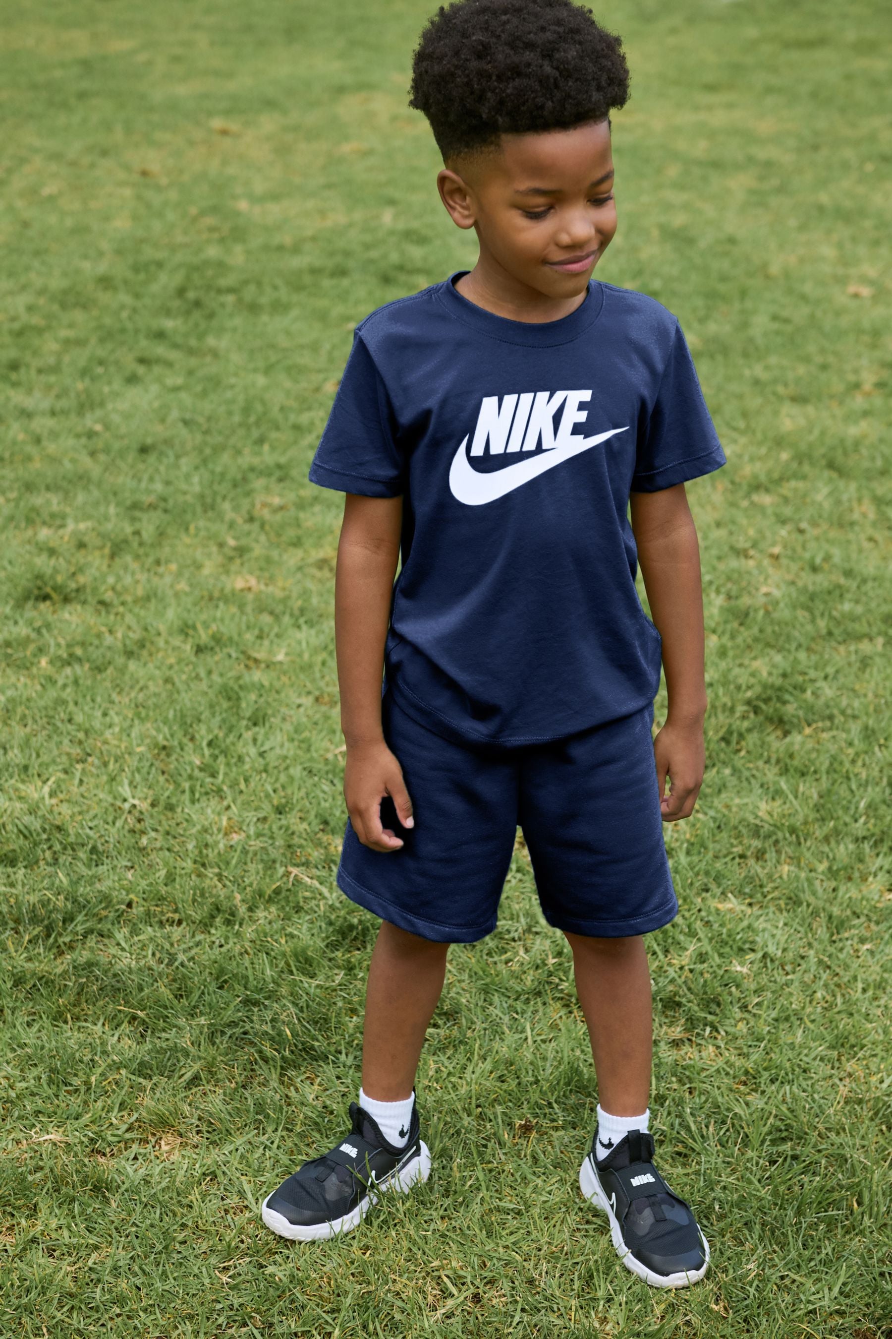 Buy Nike Navy Little Kids Club T Shirt and Shorts Set from the Next UK online shop