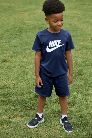 Nike Navy Little Kids Club T-Shirt and Shorts Set