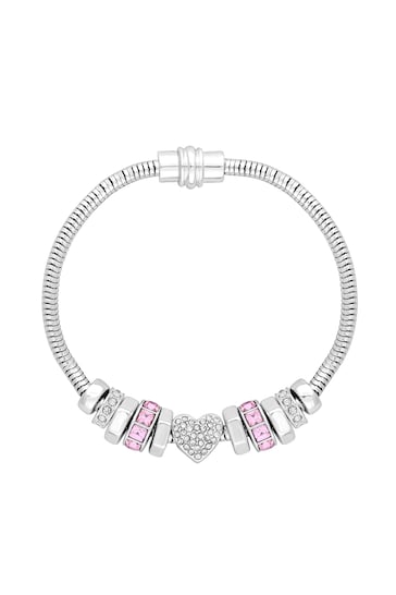 Lipsy Jewellery Silver Heart Magnetic Bracelet Gift Boxed