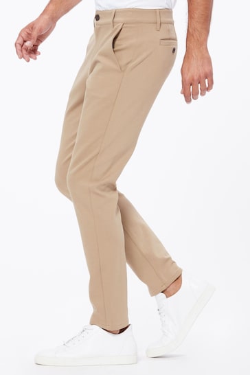 Paige Stafford Slim Fit Tapered-leg Stretch Brown Trousers