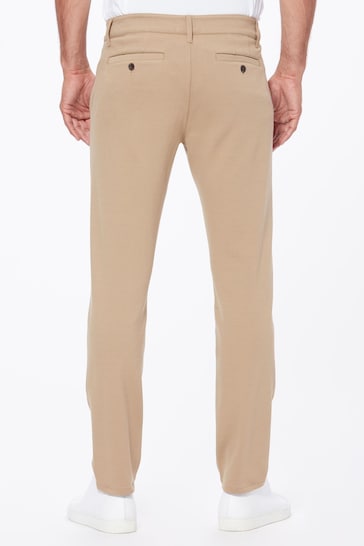 Paige Stafford Slim Fit Tapered-leg Stretch Brown Trousers