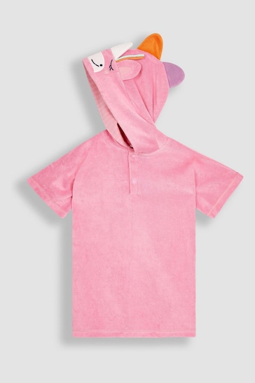JoJo Maman Bébé Pink Towelling Hooded Poncho
