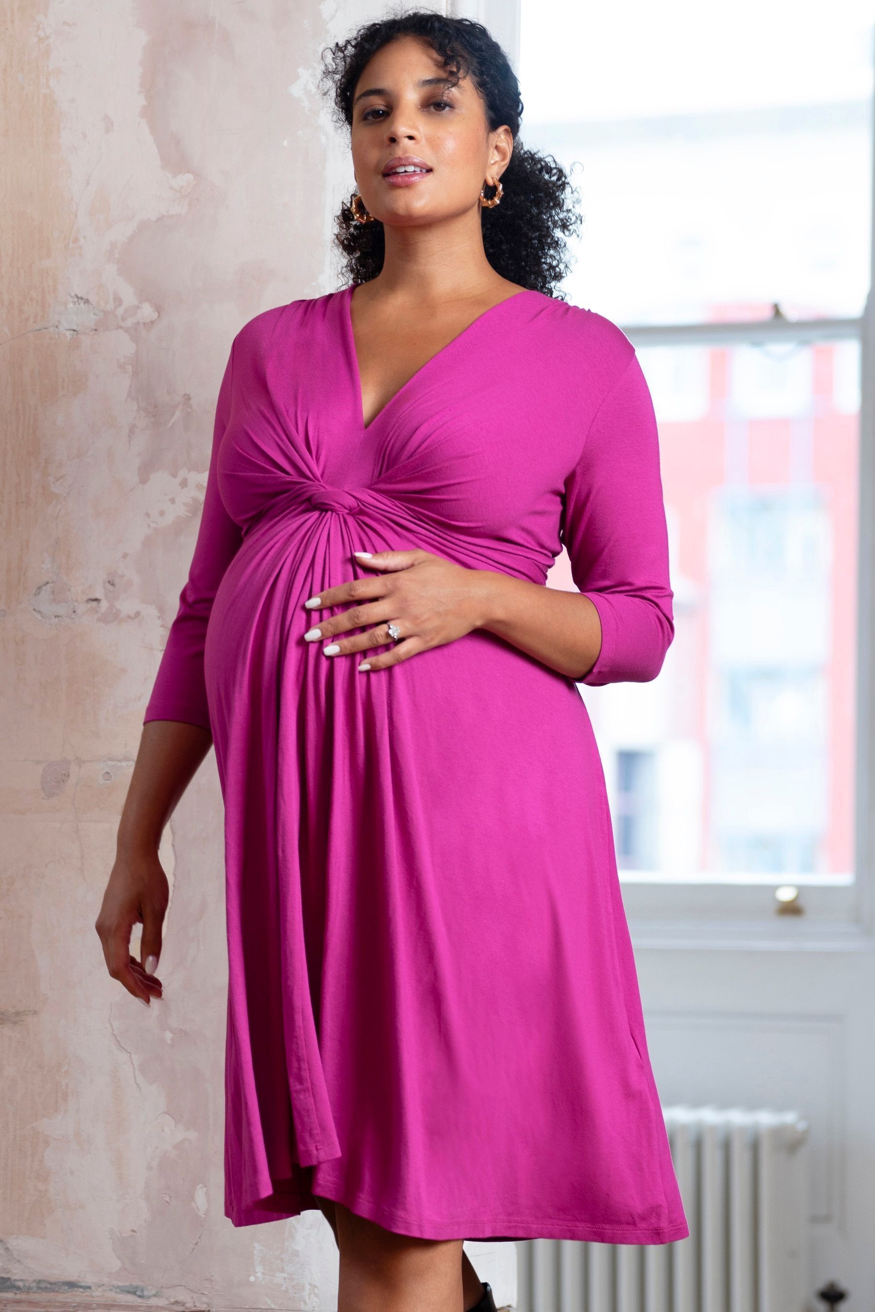 Buy Seraphine Pink Jersey Knot Dress from the Next UK online shop