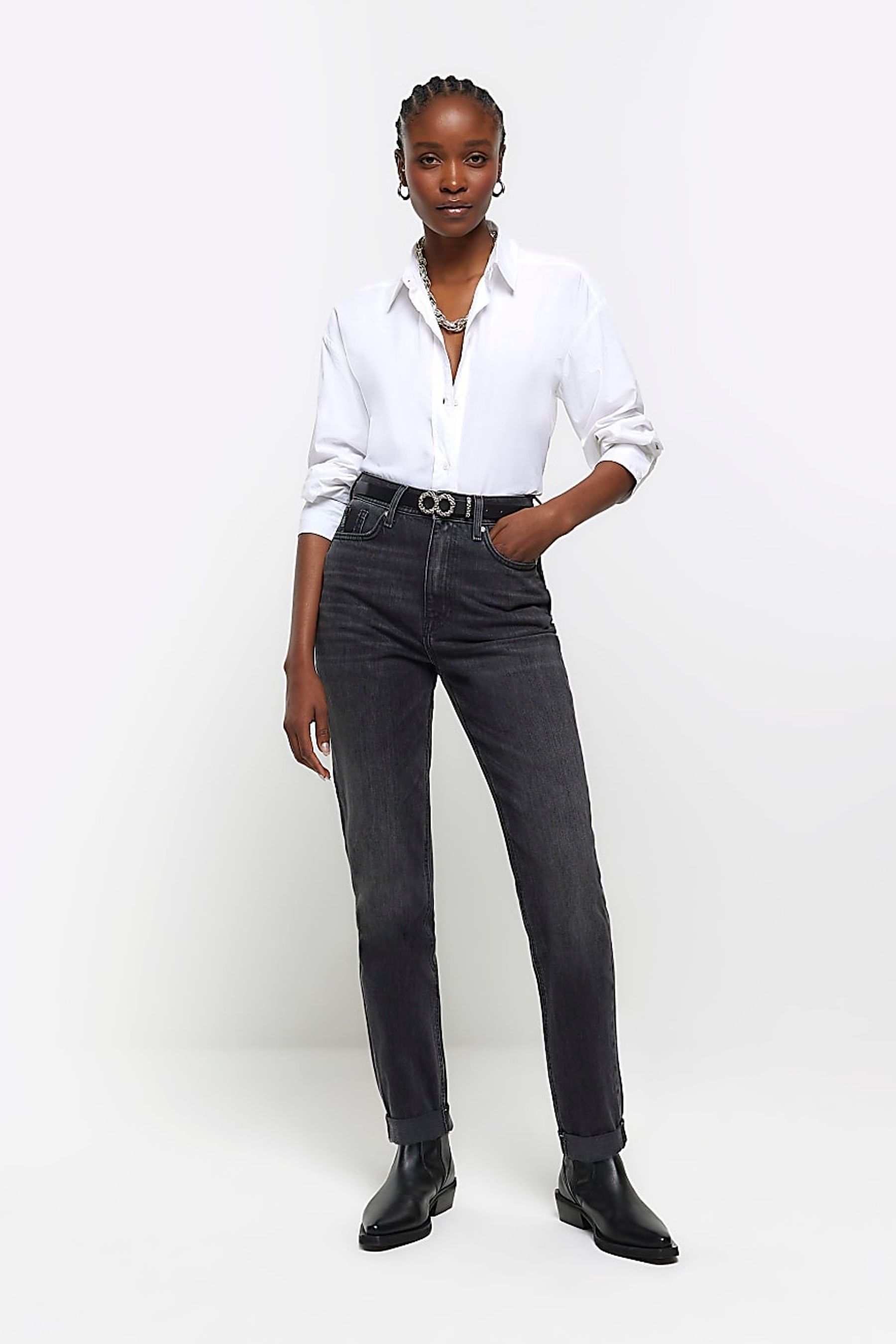 River island black mom jeans 2025
