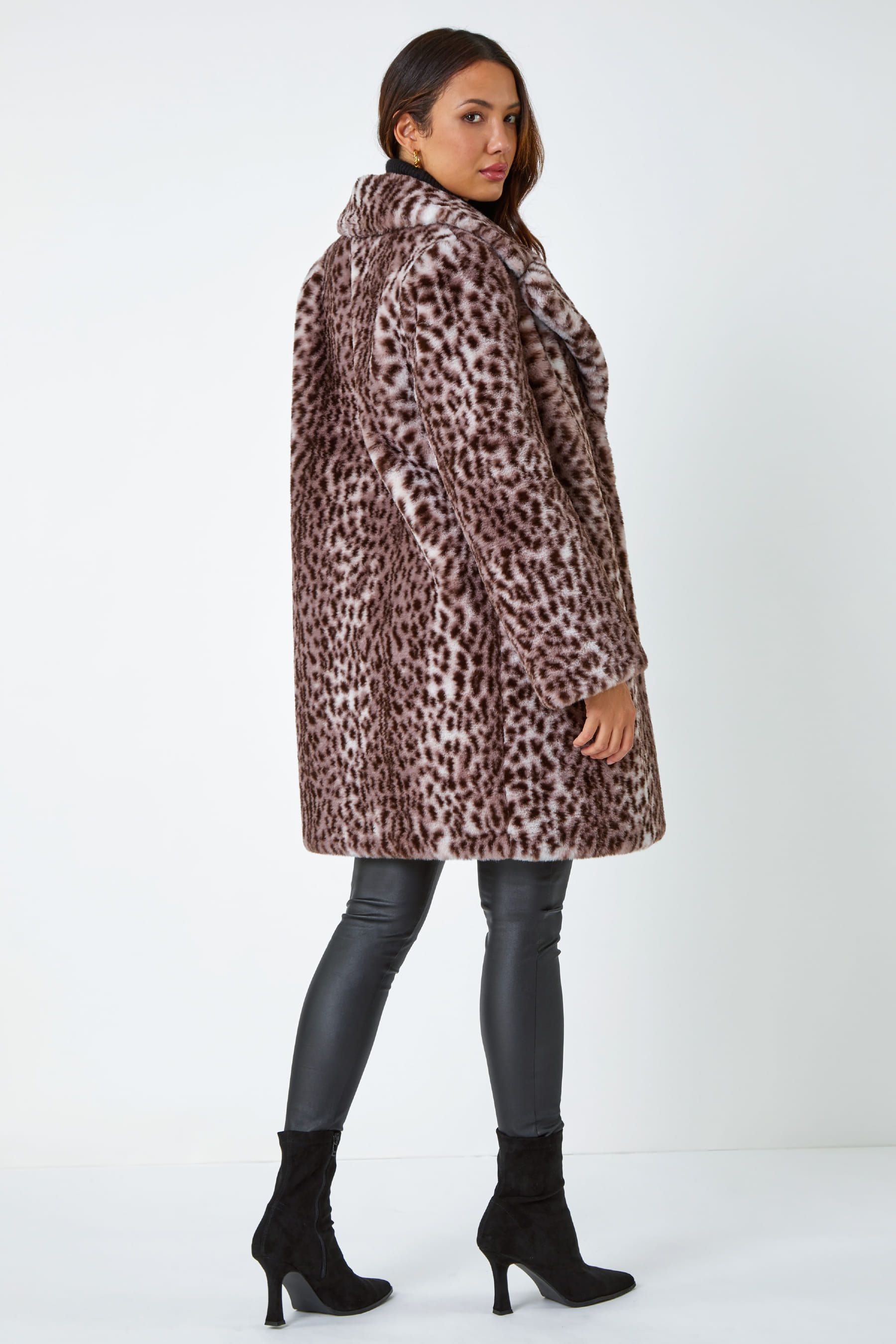 Next animal print revere coat store