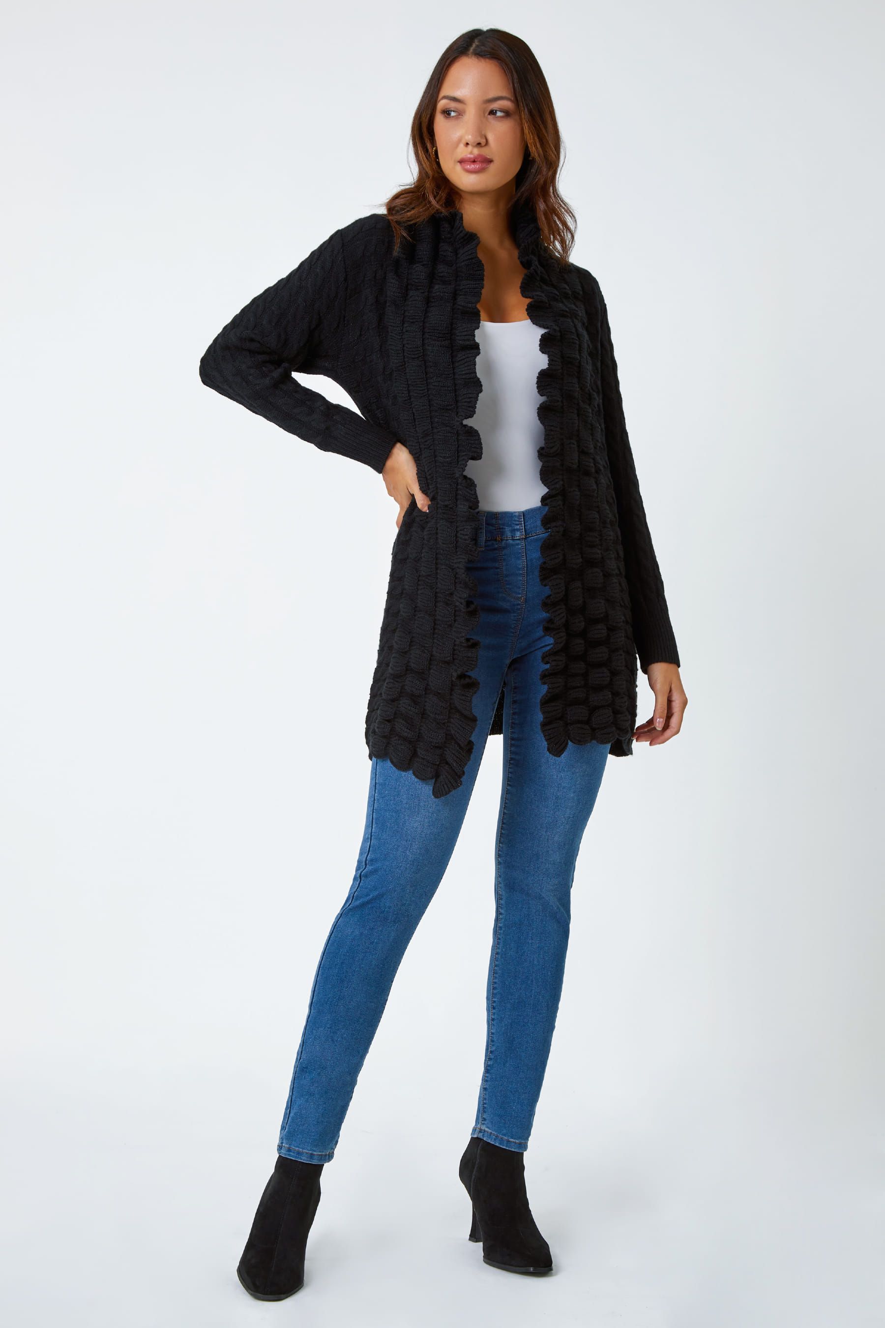 Long new arrivals ruffle cardigan