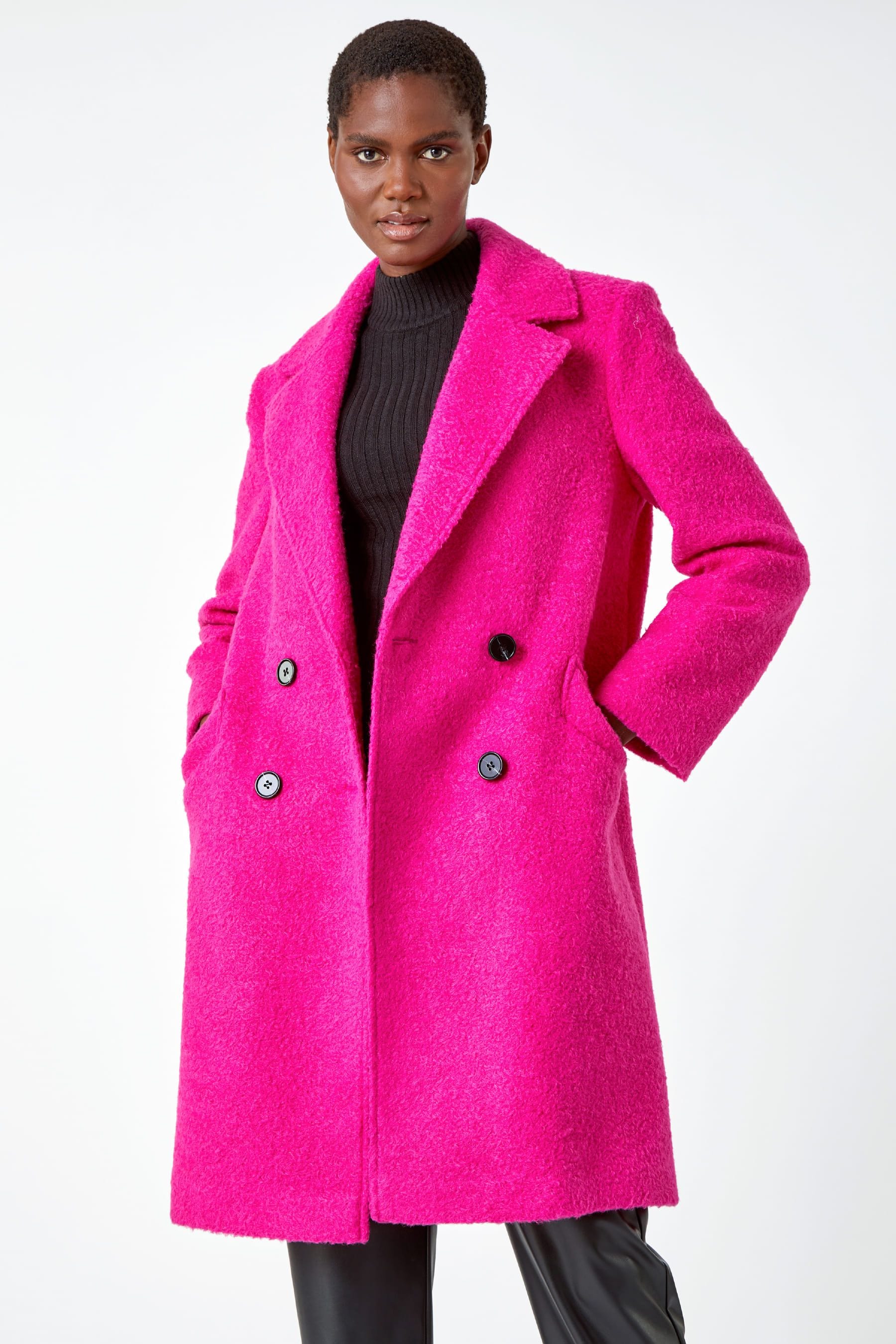 Boucle double breasted coat hotsell