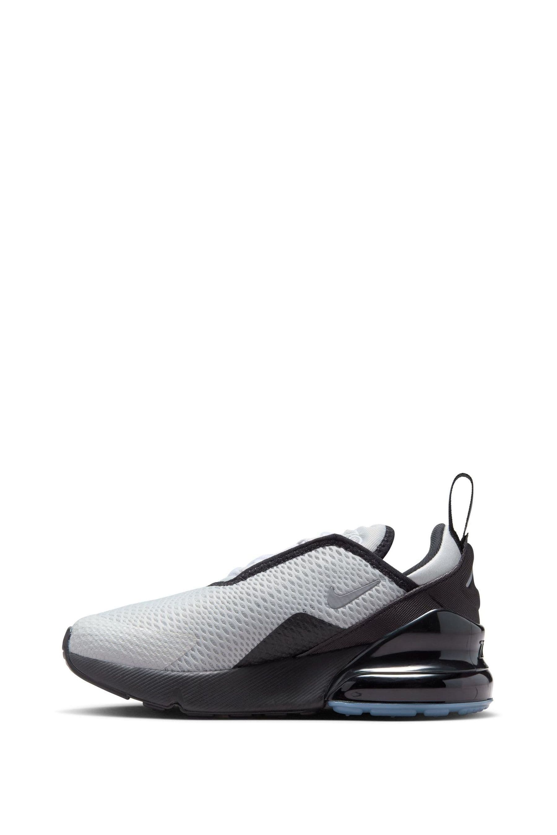 Nike WhiteBlack Silver Air Max 270 Youth SE Trainers