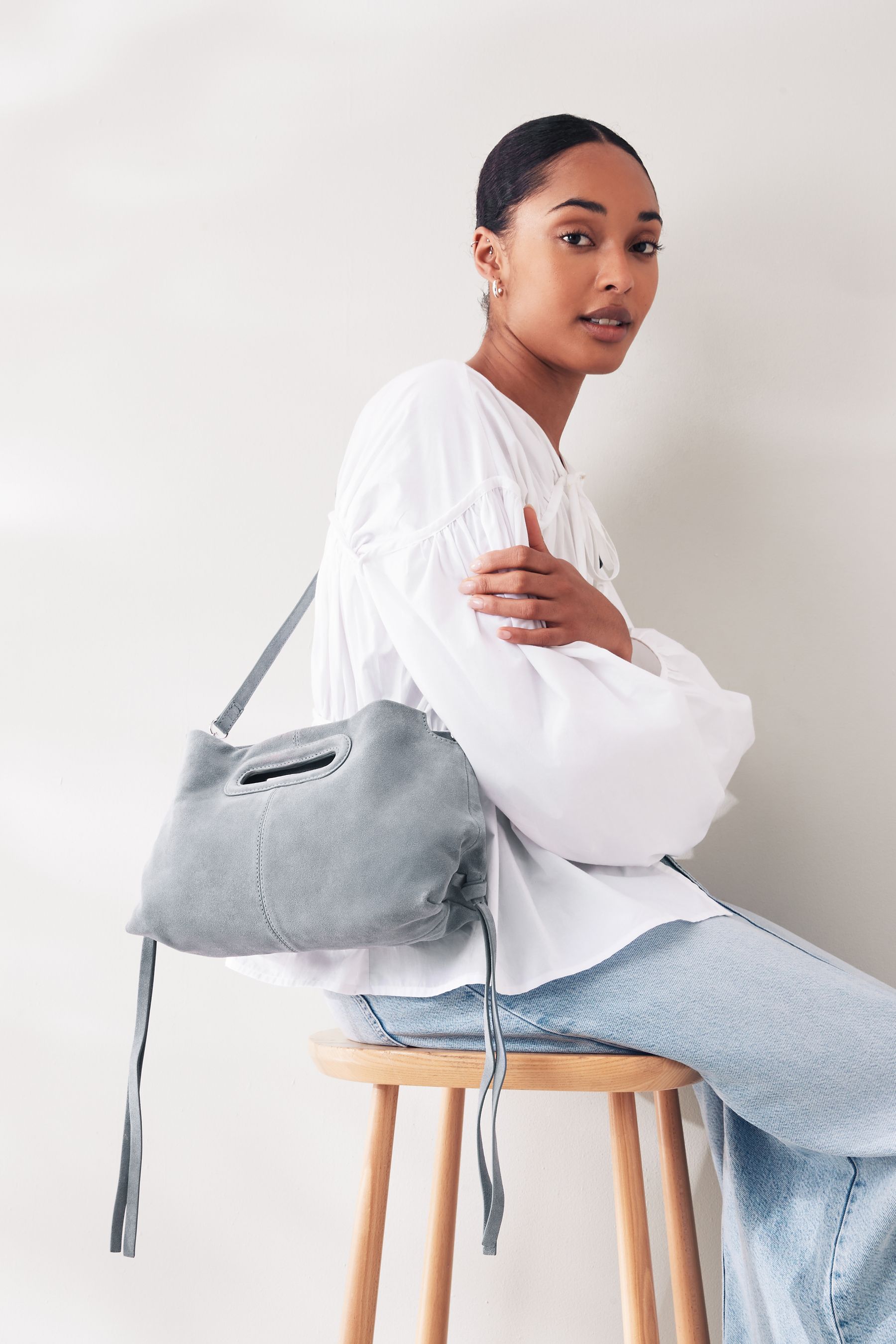 Light blue suede bag 2025