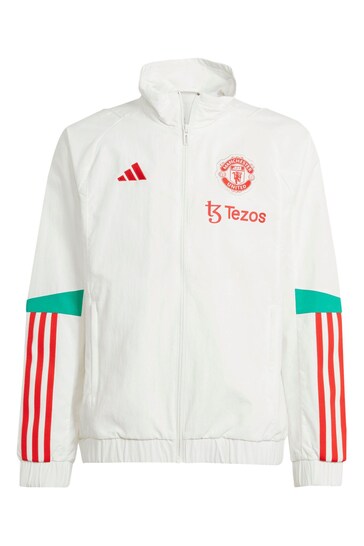 adidas White Manchester United Training Presentation Jacket