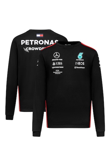Fanatics Mercedes AMG Petronas F1 2023 Team Long Sleeved Drive Black T-Shirt