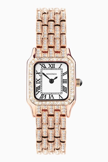 Sekonda Womens Monica 22mm Analogue Gold Tone Watch With Case And Alloy Bracelet With White Dial