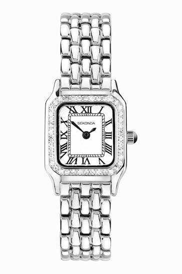 Sekonda Womens Monica  21mm Analogue Silver Tone Watch With Case And Alloy Bracelet With White Dial