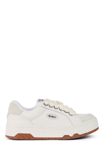 Kickers 70 Lo Leather White Trainers