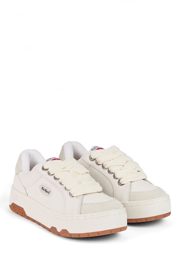 Kickers 70 Lo Leather White Trainers