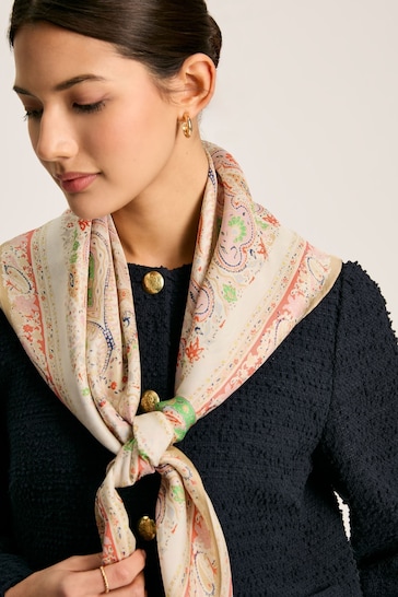 Joules Bloomfield Multi Square Silk Scarf