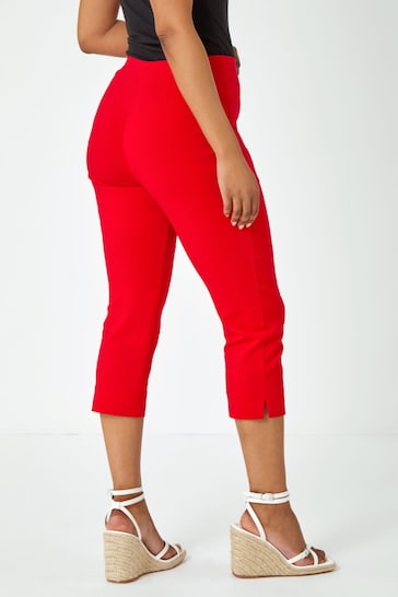 Roman Red Curve Cropped Stretch Trousers