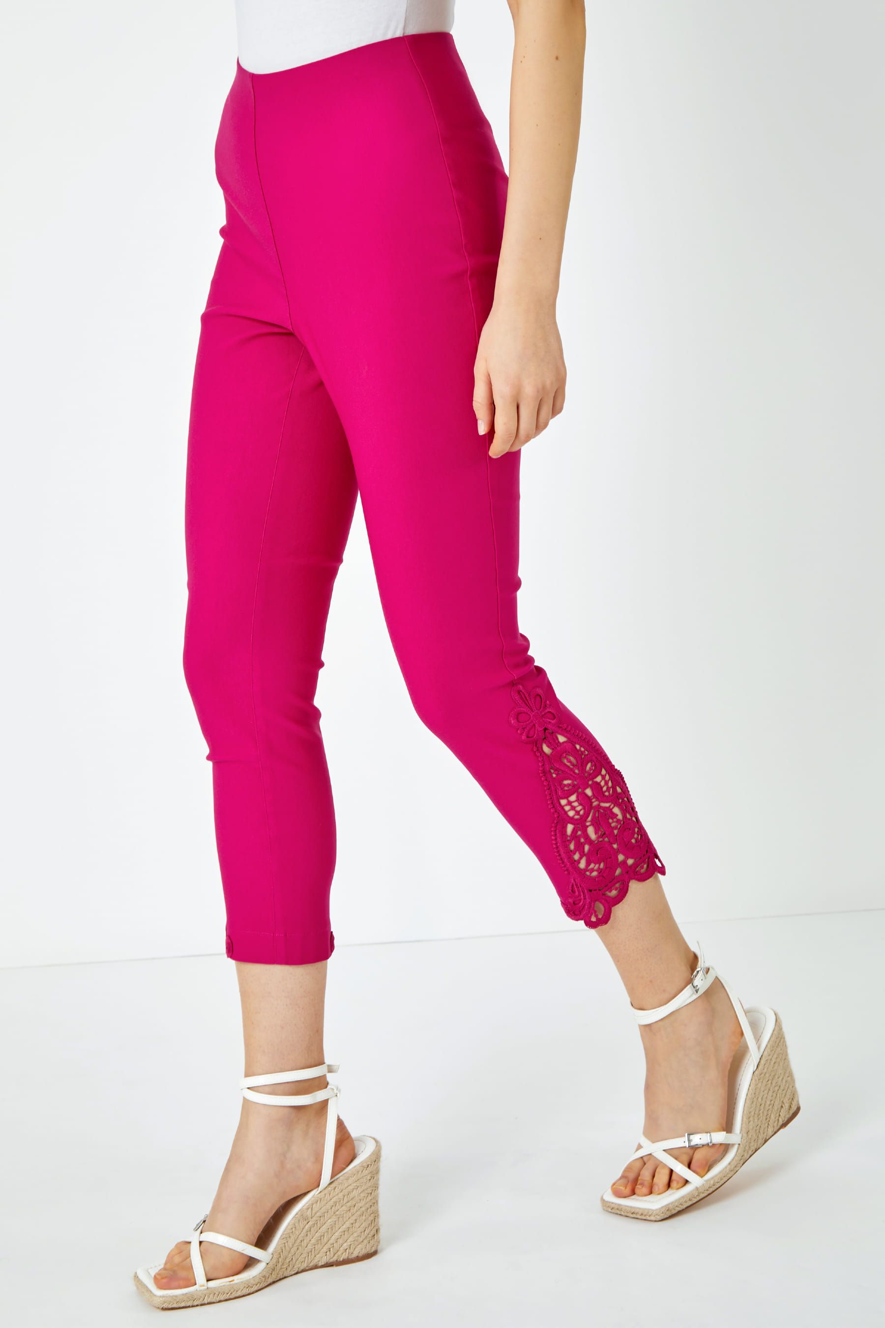 Hot pink lace up pants sales