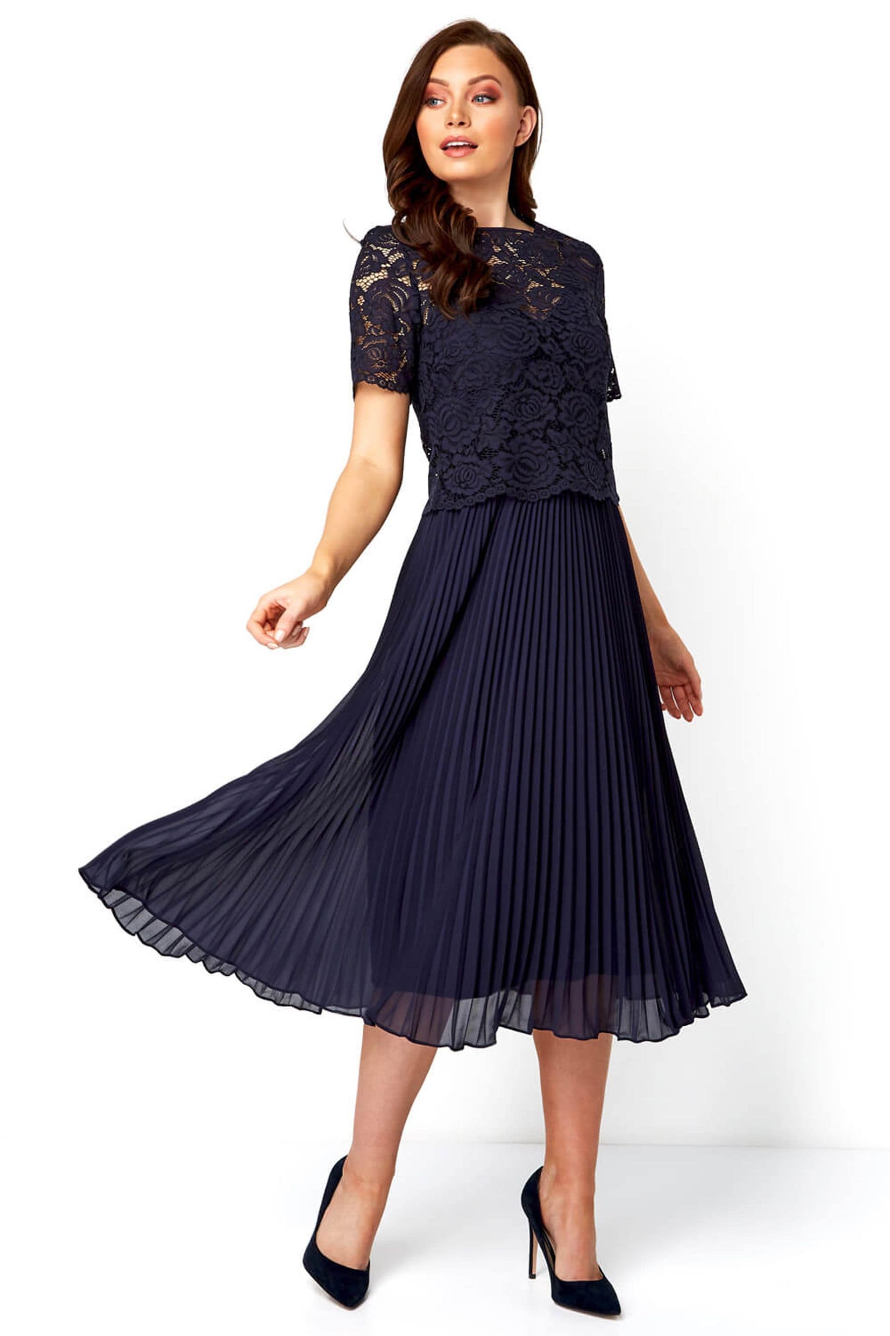 Roman blue lace dress hot sale