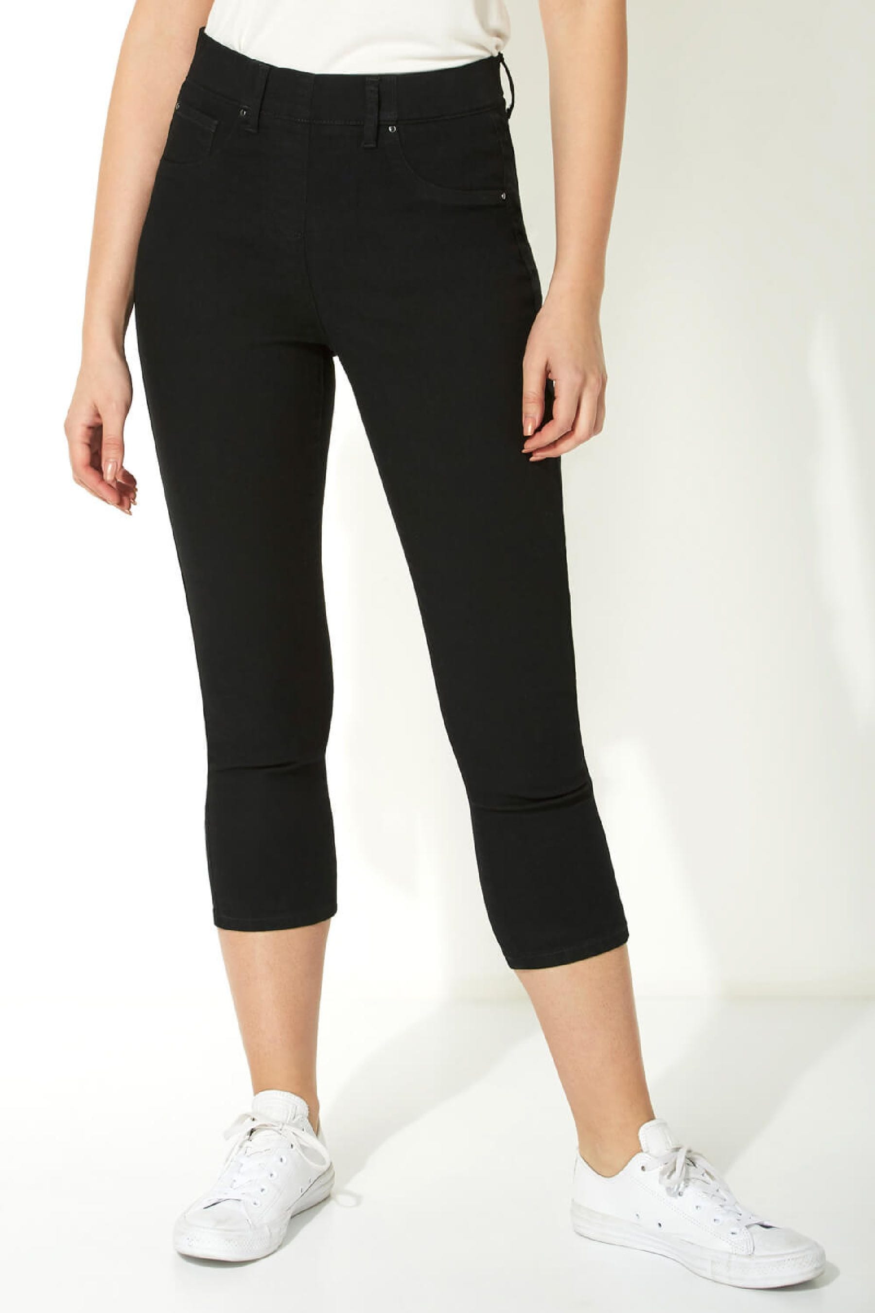 Black cropped jeggings clearance