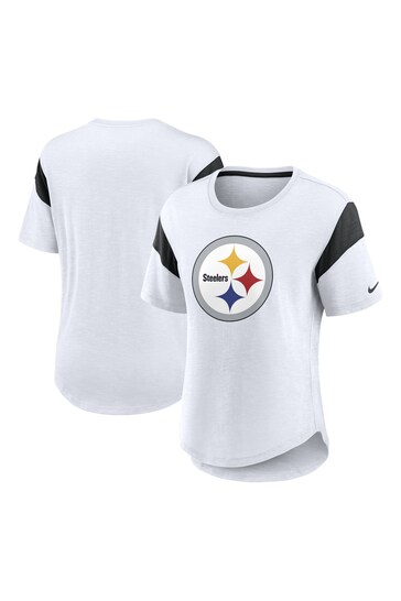 Fanatics NFL Pittsburgh Steelers Slub Fashion White Top