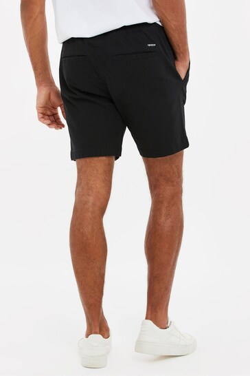 Threadbare Black Pull On Cotton Chino Shorts