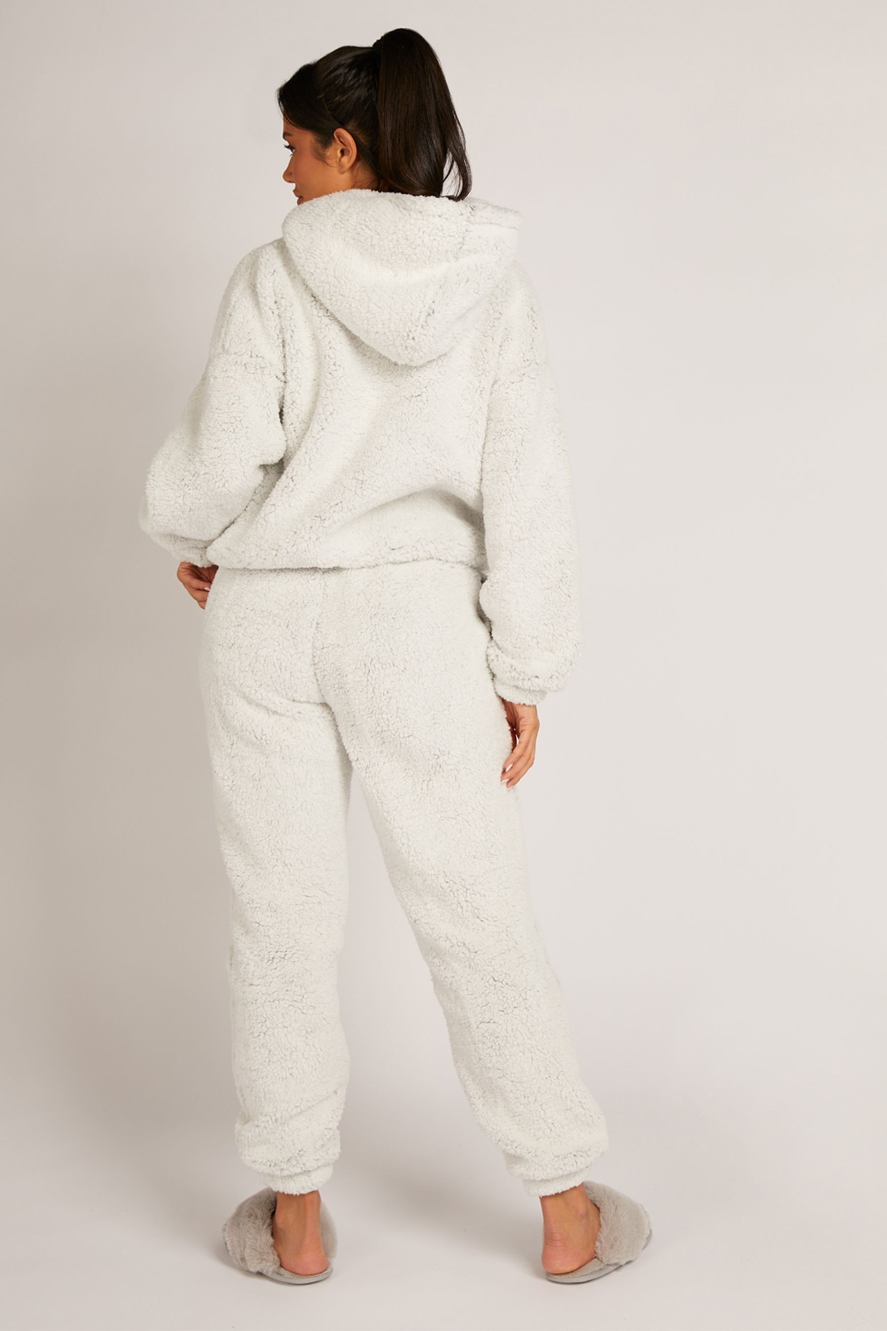 Buy Boux Avenue Grey Borg Lounge Hoodie and Jogger Loungewear Set