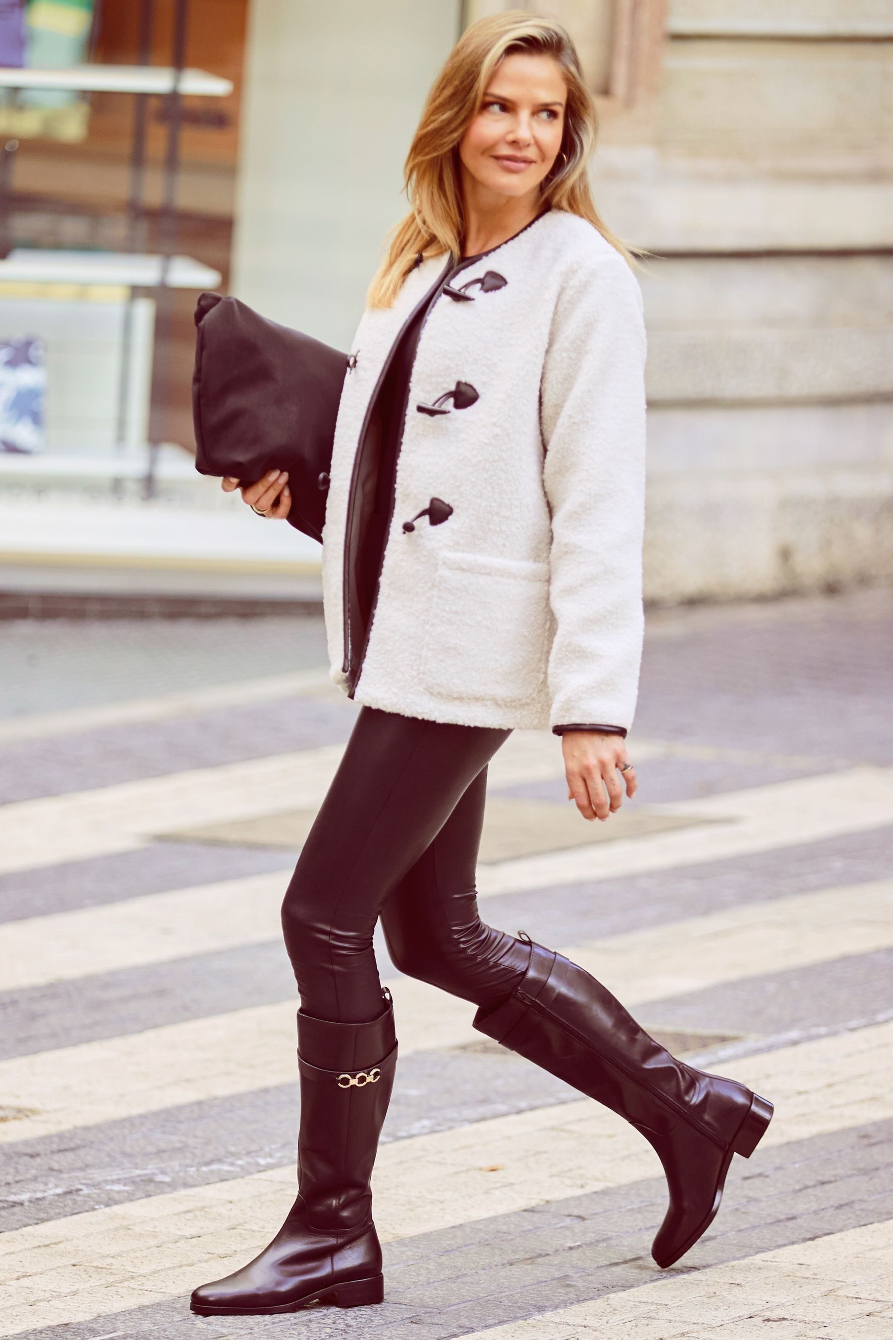 Black riding boots with gold hardware cheap