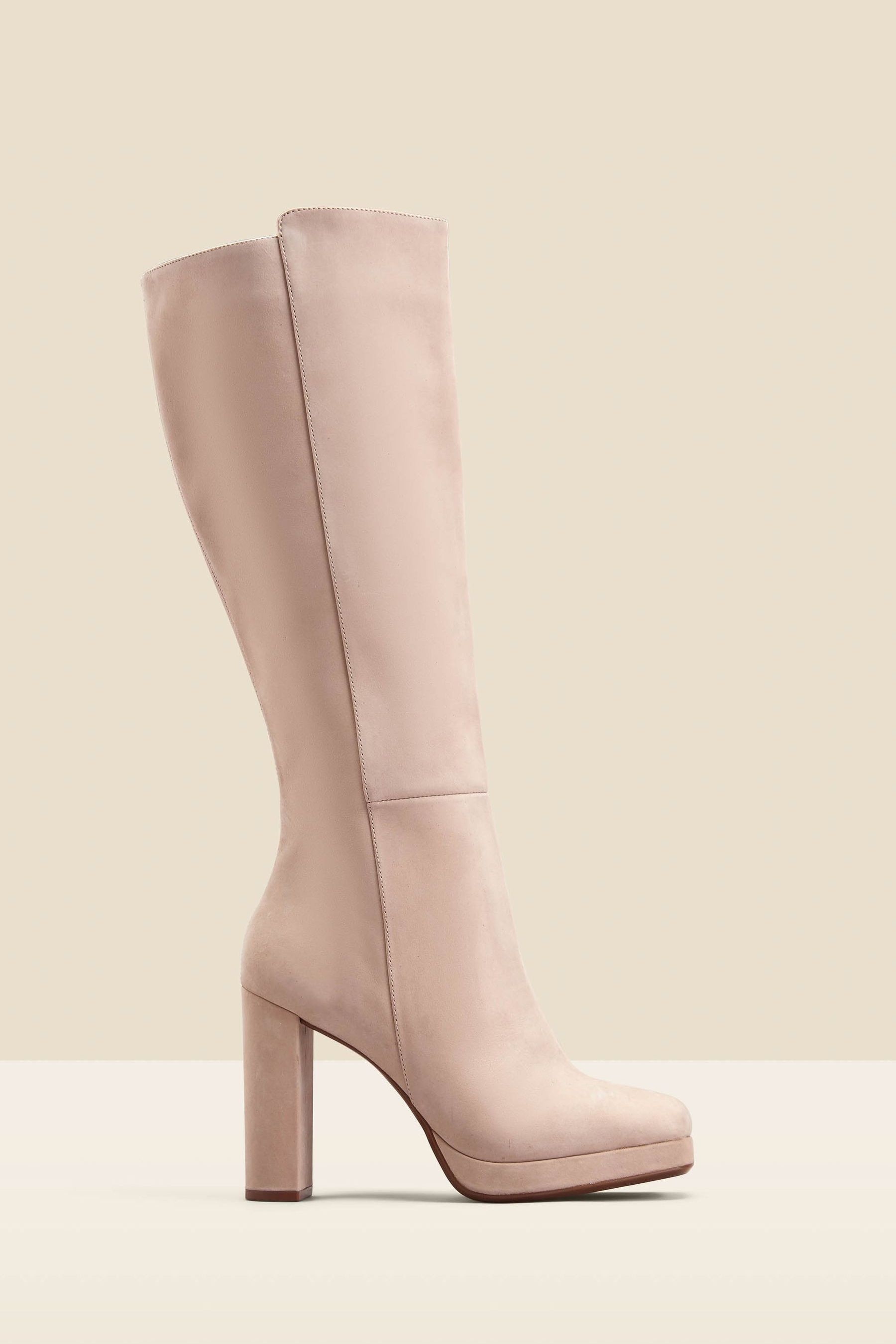 Cream knee high boots uk outlet